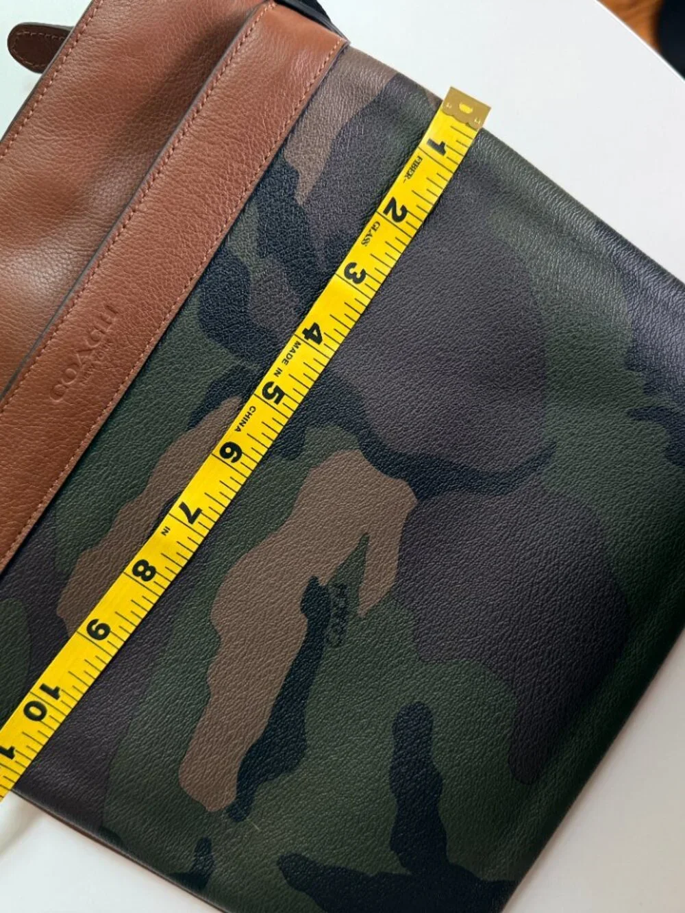 Coach Charles F55070 Green Camo Crossbody Messenger Bag Unisex